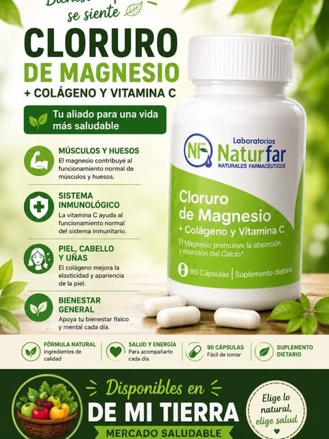 Cloruro de magnesio con colágeno y vitamina C Naturfar